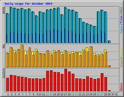 Daily usage for October 2024